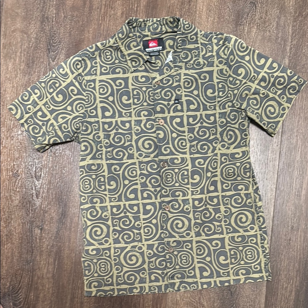 Quiksilver Green Patterned Shirt